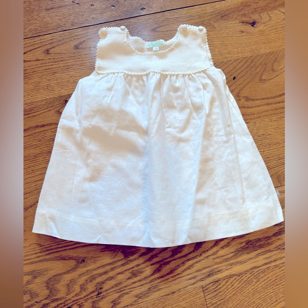 White cotton 100% dress 6 months